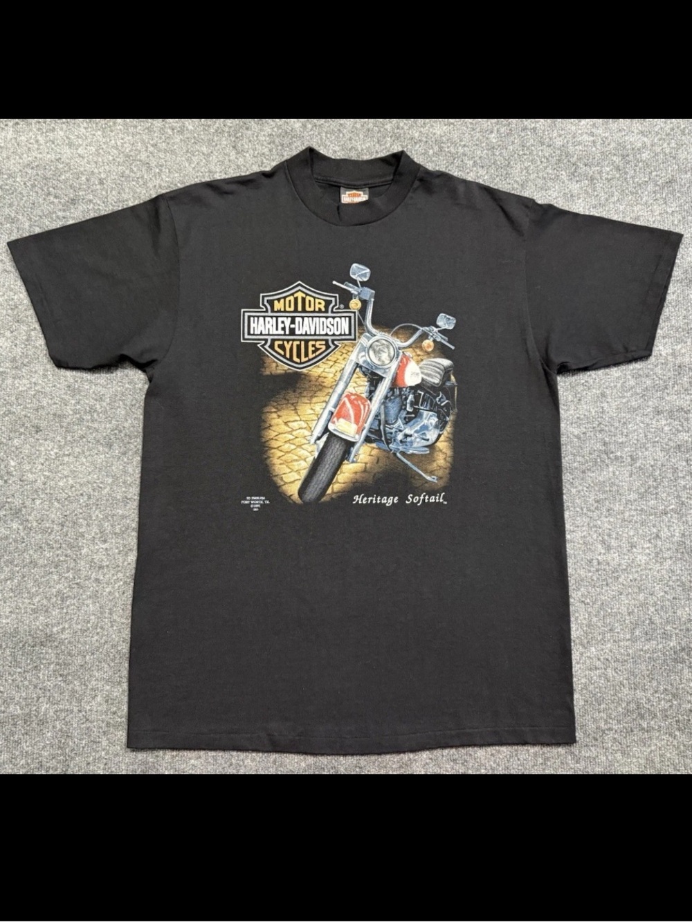 Vintage 90s 3D EMBLEM Harley-Davidson T-Shirt Heritage Softail XL Maui Hawaii